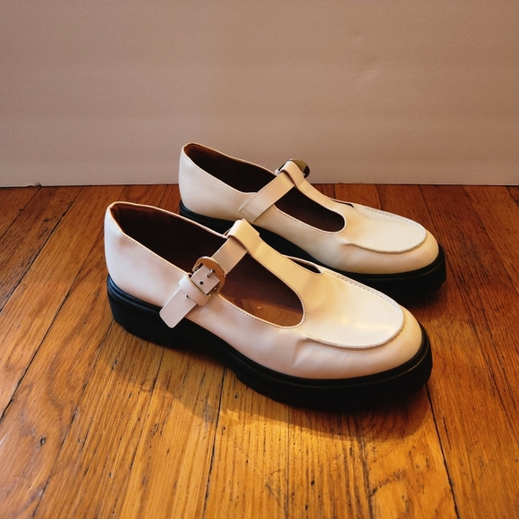 REFORMATION Abalonia Chunky White Mary Janes - Picture 3 of 12